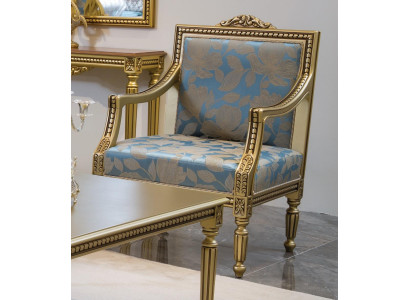 Fauteuils Bekleding Stoelen Goud Stof Luxe Ontwerp Stoel Eenzitter Klassiek