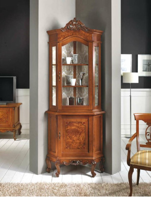 Kasten Houten Vitrinekasten van glas Kast van echt hout Woonkamermeubels Dressoir