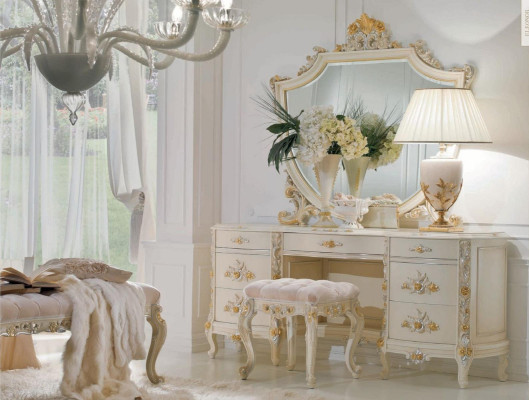 Make-up tafel Kaptafel Console tafel Kaptafel Slaapkamer Luxe Beige