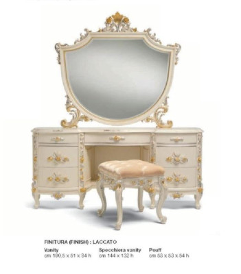 Make-up tafel Kaptafel Console tafel Kaptafel Slaapkamer Luxe Beige