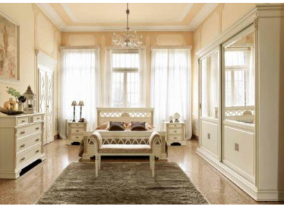 Slaapkamer set Design Modern Luxe Bed + 2x Nachtkast Massief hout