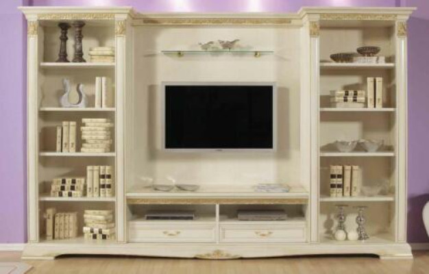 Wandmeubel TV-wand massief hout Stijl Klassiek Italiaans woonkamer meubels