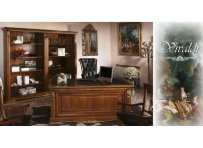 Bureau inrichting thuiskantoor Chef 2-delige set bureau + archiefkast tafel massief hout