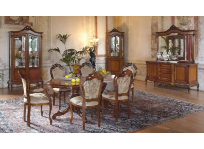 Italiaanse barok meubels eetkamer 11-delige set tafel stoelen dressoir massief hout
