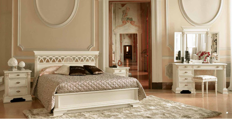 Luxe slaapkamer set 6-delig. Bed 2x nachtkastje kaptafel designer meubels massief hout