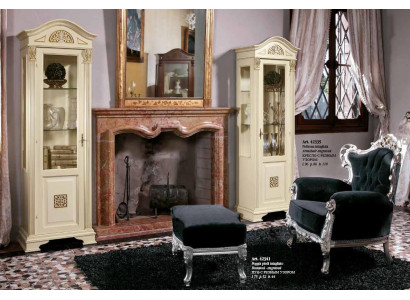 Edele vitrine in antieke stijl kast etalage woonkamer glas nieuw massief hout