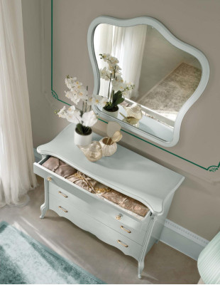 Ladekast met 4 laden Dressoir wit Dressoir Kast Dekken Nachtkastjes