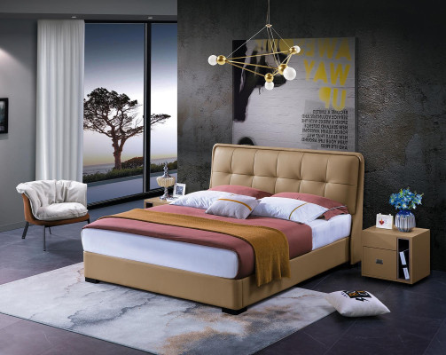 Ontwerp slaapkamer 3-delige set Bed 2x nachtkastje Klassiek luxe beddenset meubels