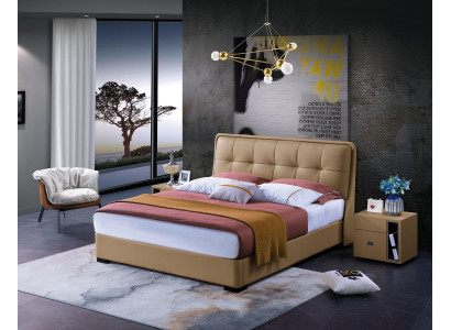 Ontwerp slaapkamer 3-delige set Bed 2x nachtkastje Klassiek luxe beddenset meubels