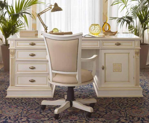 Kantoorset Bureau Directeursstoel Compleet kantoor Barok Rococo 2-delig set Massief hout