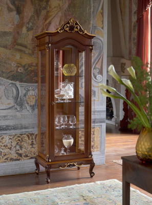 Edele Vitrine in antieke stijl Barok Rococo klassieke woonkamer glazen kast