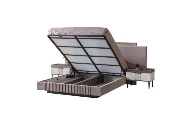 Slaapkamer set Modern Bed 2x Nachtkastje en Kledingkast 4 delig Nieuw