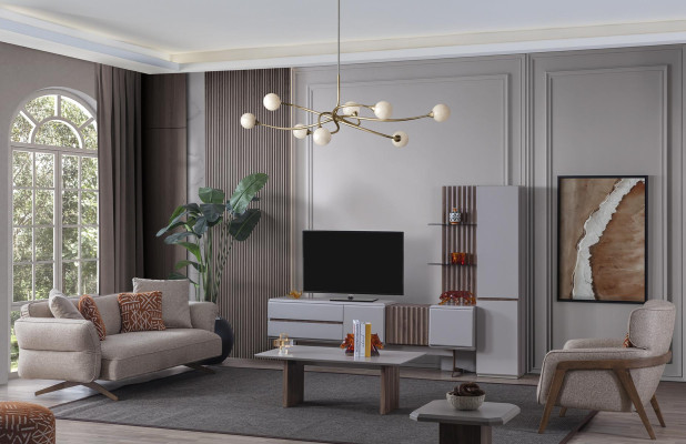 Woonkamer Set Inrichting Compleet Kamer Meubels Bankstel Set 5-delig.  Translate to Dutch: Woonkamerset Interieur Compleet Kamermeubels Bankstelset 5-delig.