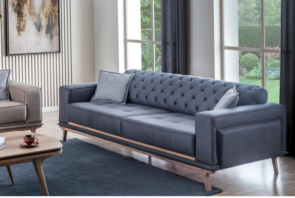 Luxe Modern Woonkamerset 4-delig. 4-zits fauteuil salontafel Houten meubels
