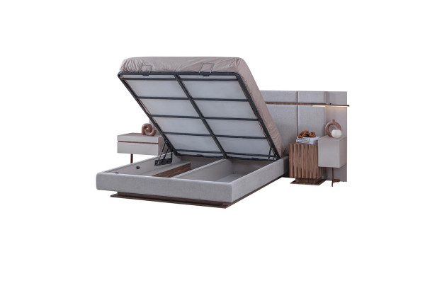 Slaapkamerset Luxe Design Bed 2x Nachtkastje Kledingkast 4-delige Nieuw