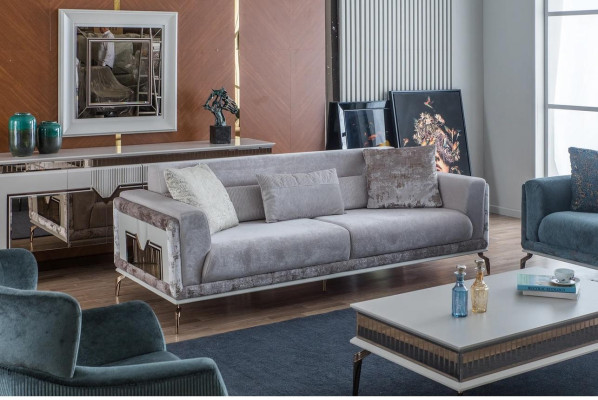 Ontwerper bankstel 4-delig. bankstelset 3-zits fauteuil salontafel