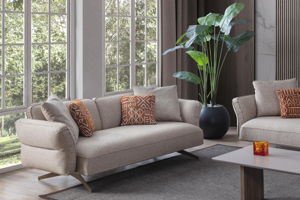 Luxe Modern Woonkamer Set 4-delig. 4+3 zitsbank en salontafel nieuw