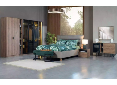 Slaapkamer set Loft Design Bed Kast Bedden Commode Nachtkastje 5-delig