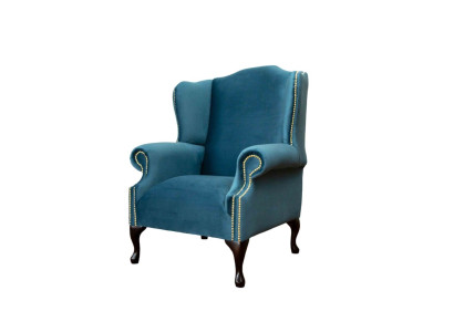 Ohrensessel Eenpersoons Chesterfield Bank Blauw Bank Bekleding Meubels Nieuw