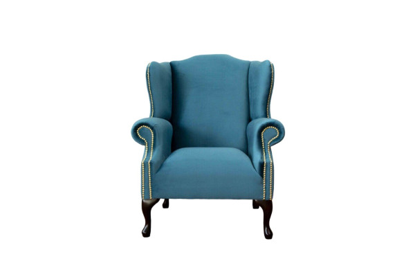 Ohrensessel Eenpersoons Chesterfield Bank Blauw Bank Bekleding Meubels Nieuw