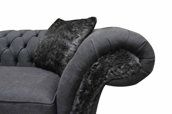 Sofa 3 zitsbank textiel Bank grijs Design Meubels Banken Banken Chesterfield