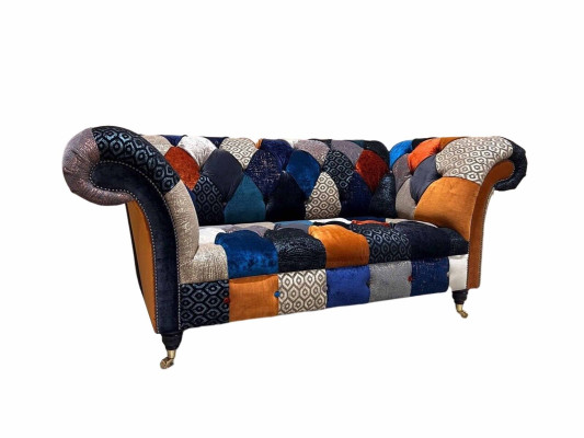 Bank stof design driezits luxe Chesterfield-meubels veelkleurig