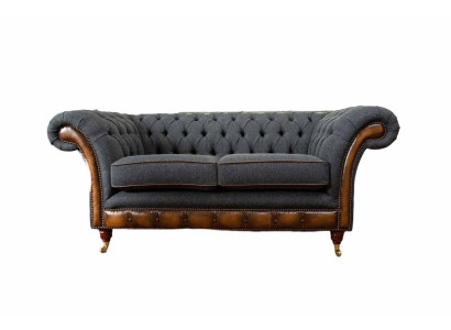 Bankstel 2-zits designbanken gestoffeerde banken textiel chesterfield tweezitter