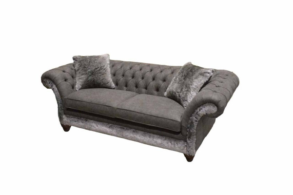 Chesterfield bank 3-zits gestoffeerde bank Klassieke stoffen bank Textiel