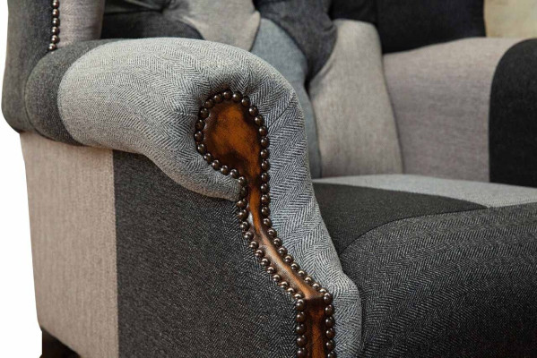 Chesterfield fauteuil fauteuil 1-zits bank bank bekleding textiel Nieuw