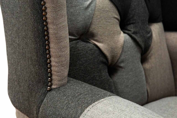 Chesterfield fauteuil fauteuil 1-zits bank bank bekleding textiel Nieuw