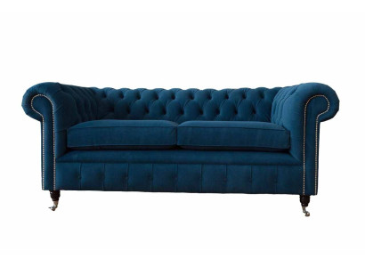 Bank 3-zits bank Chesterfield bekleding zit stof textiel design nieuw