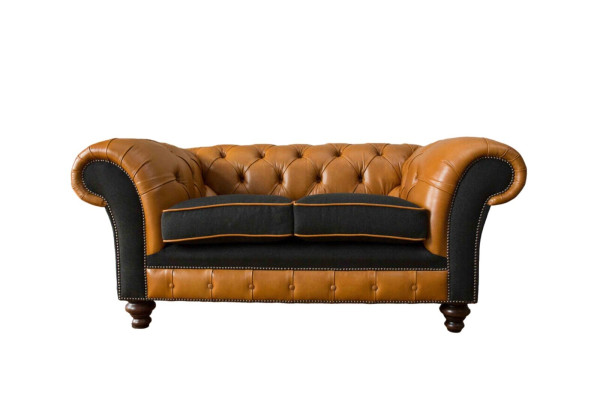 Chesterfield leren bank bank bank 2-zits textiel banken banken