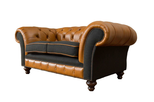 Chesterfield leren bank bank bank 2-zits textiel banken banken