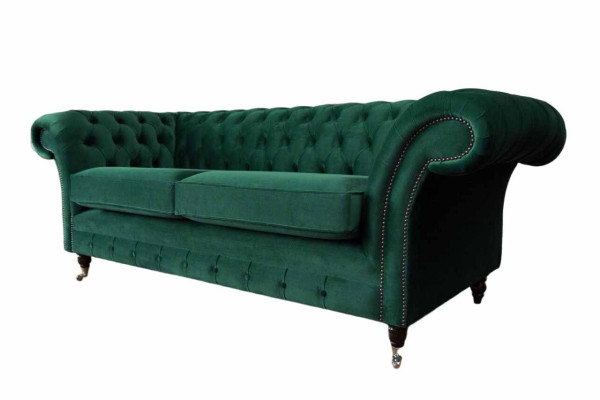 Chesterfield 3-zits gestoffeerde bank bankstel stof modern design nieuw