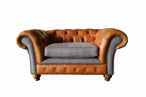 Chesterfield fauteuil ontwerp gestoffeerde bank bank banken 1-zitter textiel nieuw