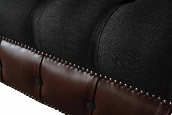 Sofa 2-zitsbank gestoffeerde bank stof Chesterfield bank grijs nieuw