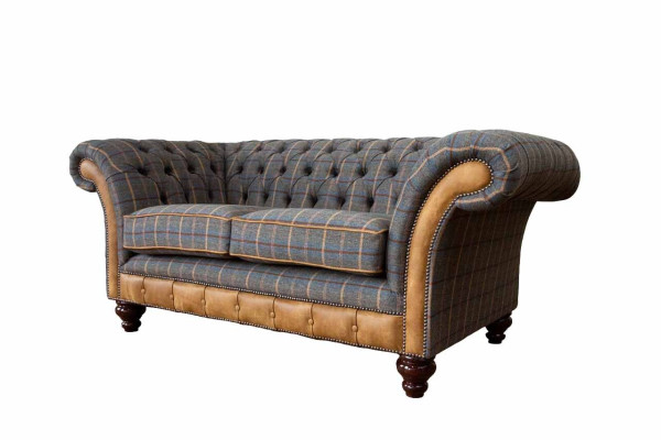 Chesterfield bank 2-zits designbank driezitter luxe meubels stijl textielbanken