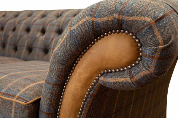 Chesterfield bank 2-zits designbank driezitter luxe meubels stijl textielbanken