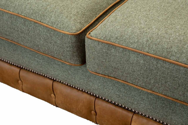 Bankstel 3-zits design gestoffeerde banken van leer ontspannen Chesterfield driezitter
