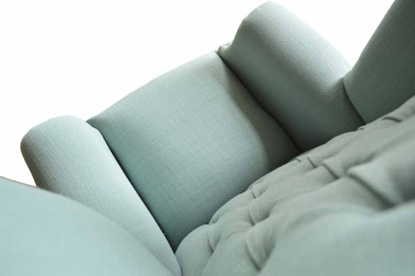 Ohrensessel fauteuil Ontwerp Bekleding Wit Bank Chesterfield Textiel Nieuw