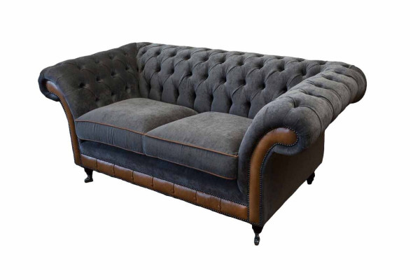 Chesterfield Luxe 2-zits bank gestoffeerde bankbank tweezitsleren bankstellen