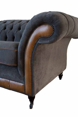 Chesterfield Luxe 2-zits bank gestoffeerde bankbank tweezitsleren bankstellen