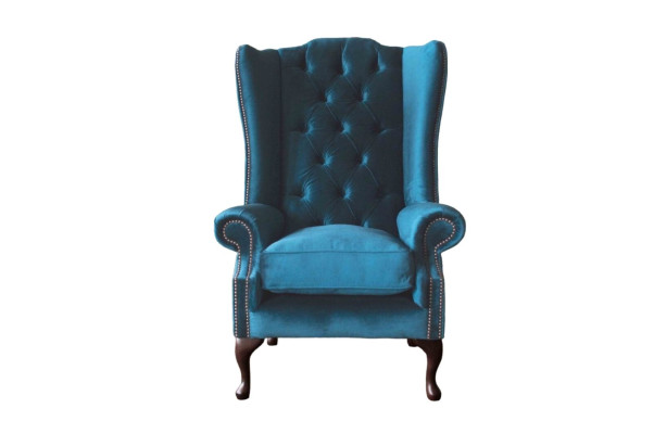 Grijze oorfauteuil Fauteuil Ontwerp Bekleding Chesterfield Textiel Woonkamer