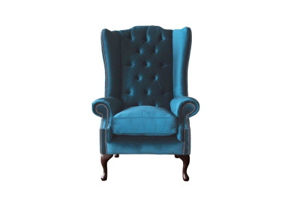 Grijze oorfauteuil Fauteuil Ontwerp Bekleding Chesterfield Textiel Woonkamer