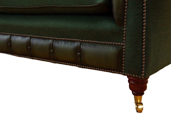 Ontwerpbank 3-zits bekleding lederen banken textiel Chesterfield Groen