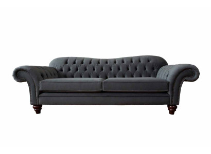 Chesterfield 3-zits textiel designbank bank gestoffeerde banken luxe
