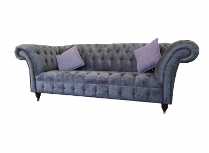Bank 3-zits Chesterfield zitting textiel stof bank bank bekleding nieuw