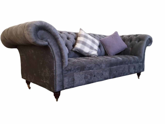 Bank 3-zits Chesterfield zitting textiel stof bank bank bekleding nieuw