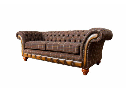 Chesterfield 3-zits BANK BEKLEDINGSSTOF BANKSTELLEN WOONKAMER SOFA NIEUW