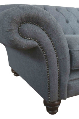 Bank Luxe Textiel Chesterfield Bank Banken Bekleding 3-zits Grijs Ontwerp